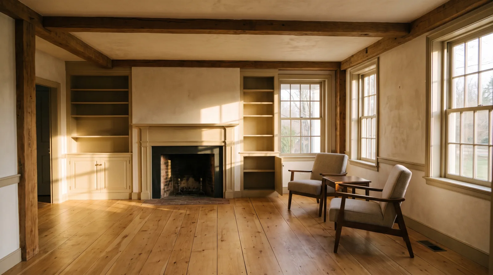 An empty, tidy room prepared for a private estate valuation consultation